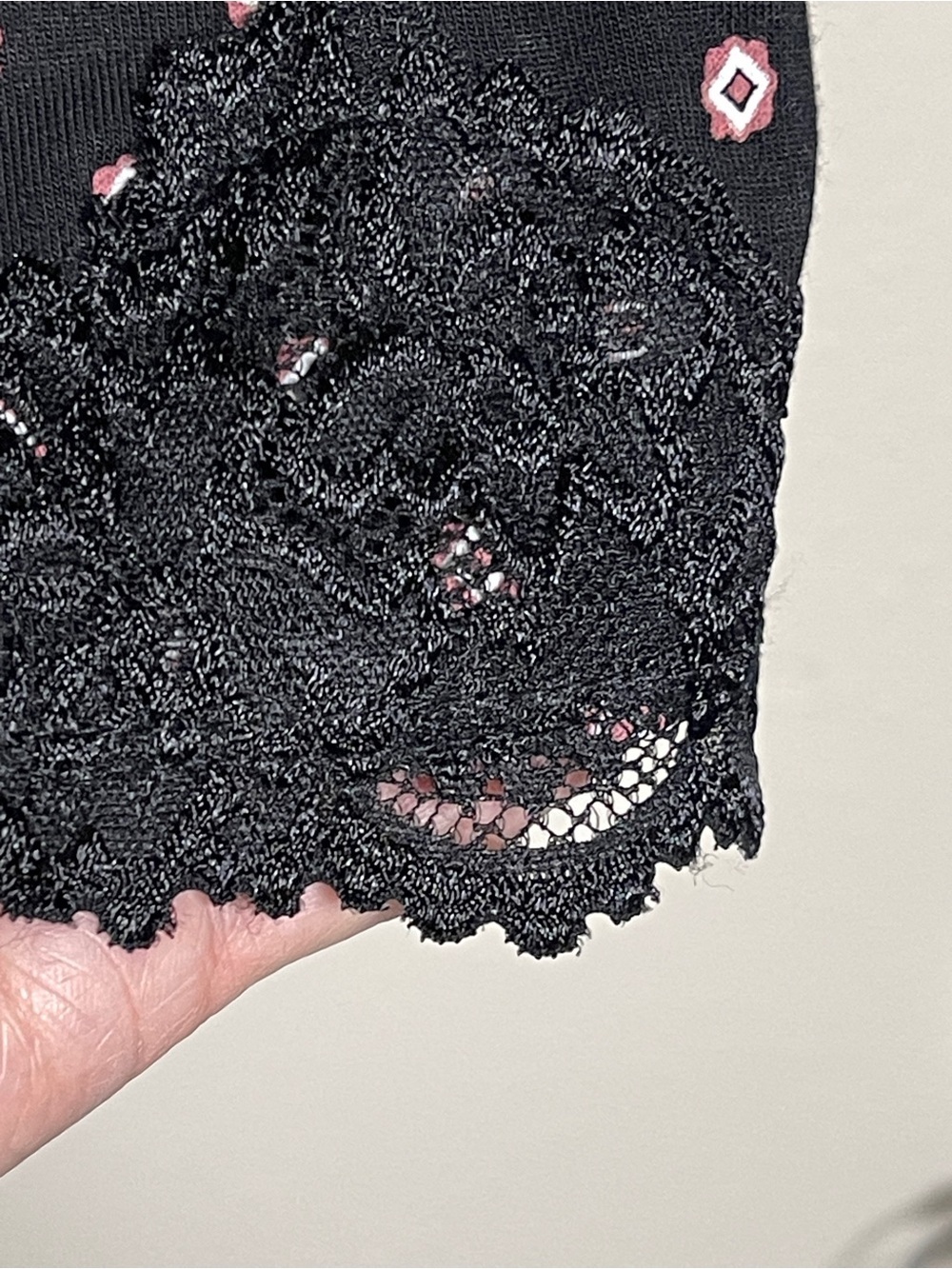 Lane Bryant Black Cami with Polka Dots & Lace Trim - Picture 8 of 10